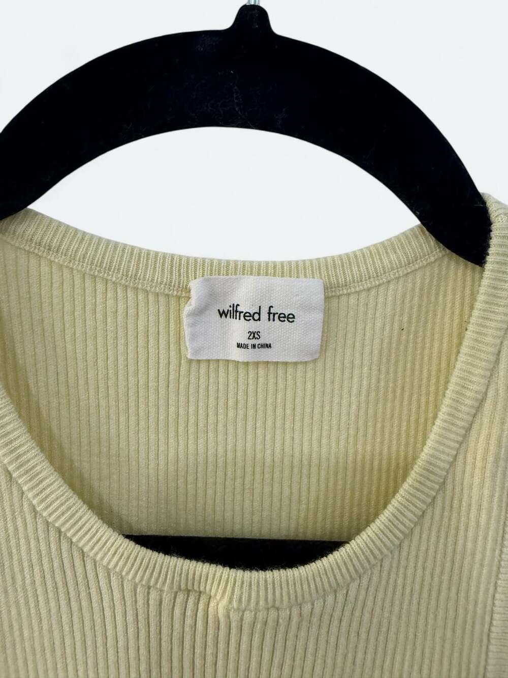 Wilfred Free Cutout Ribbed Mini Dress Size 2XS Yellow - Picture 5 of 10